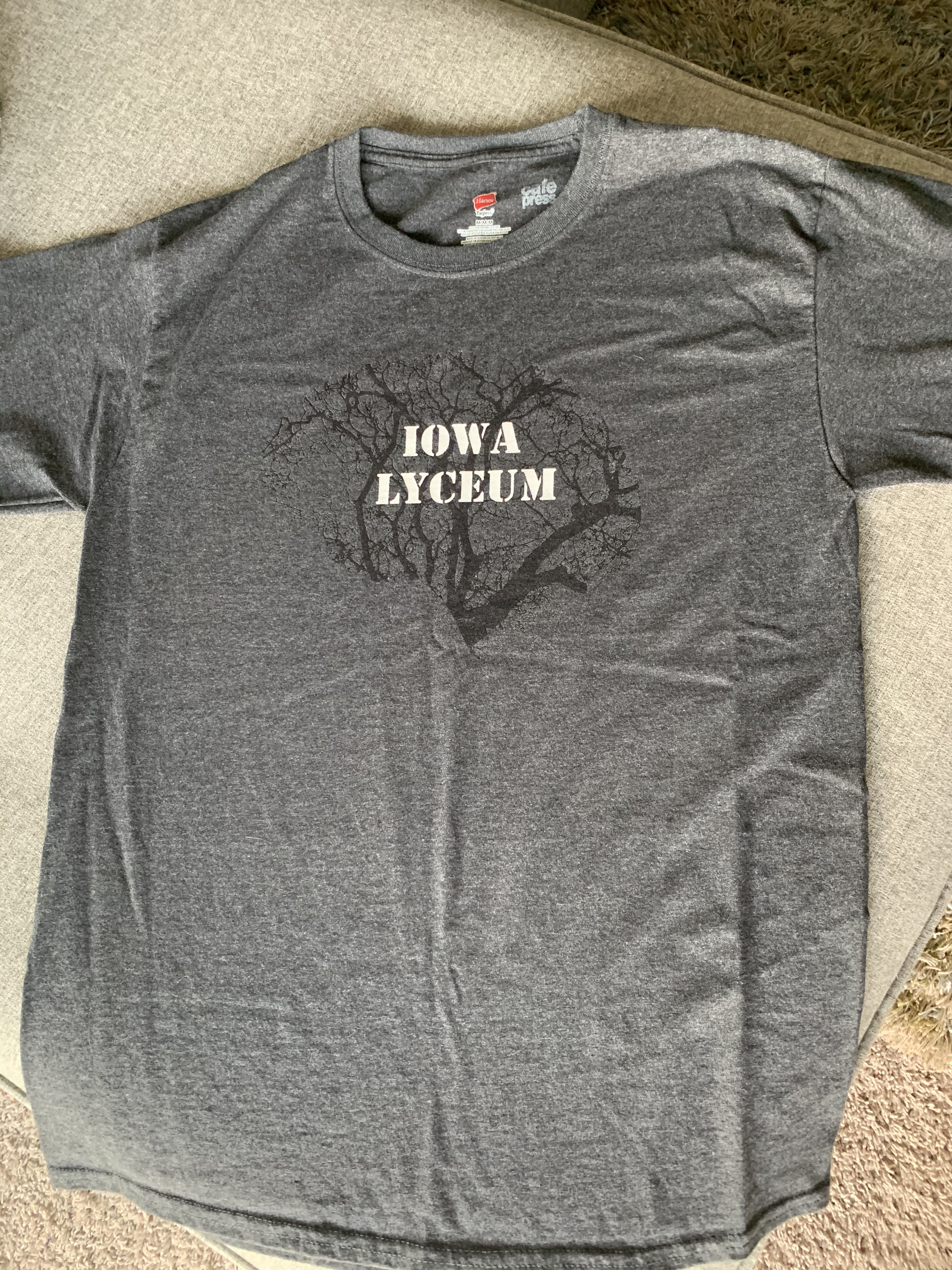 Lyceum T Shirt 2019 - Dark grey with the blood vessels of the brain in black