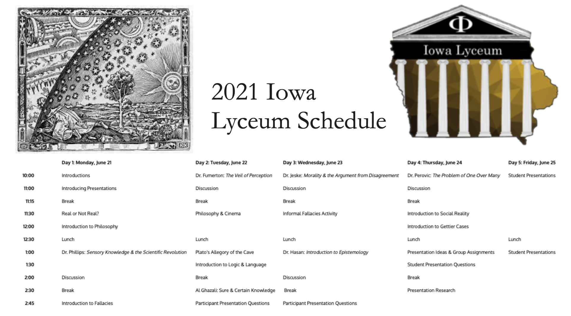 2021 Iowa Lyceum Schedule 
